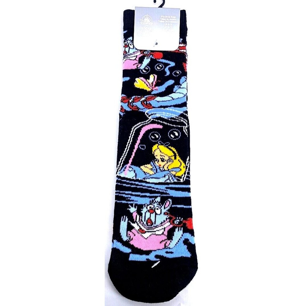 Disney Parks Alice in Wonderland Long Socks Black US 6-12 New